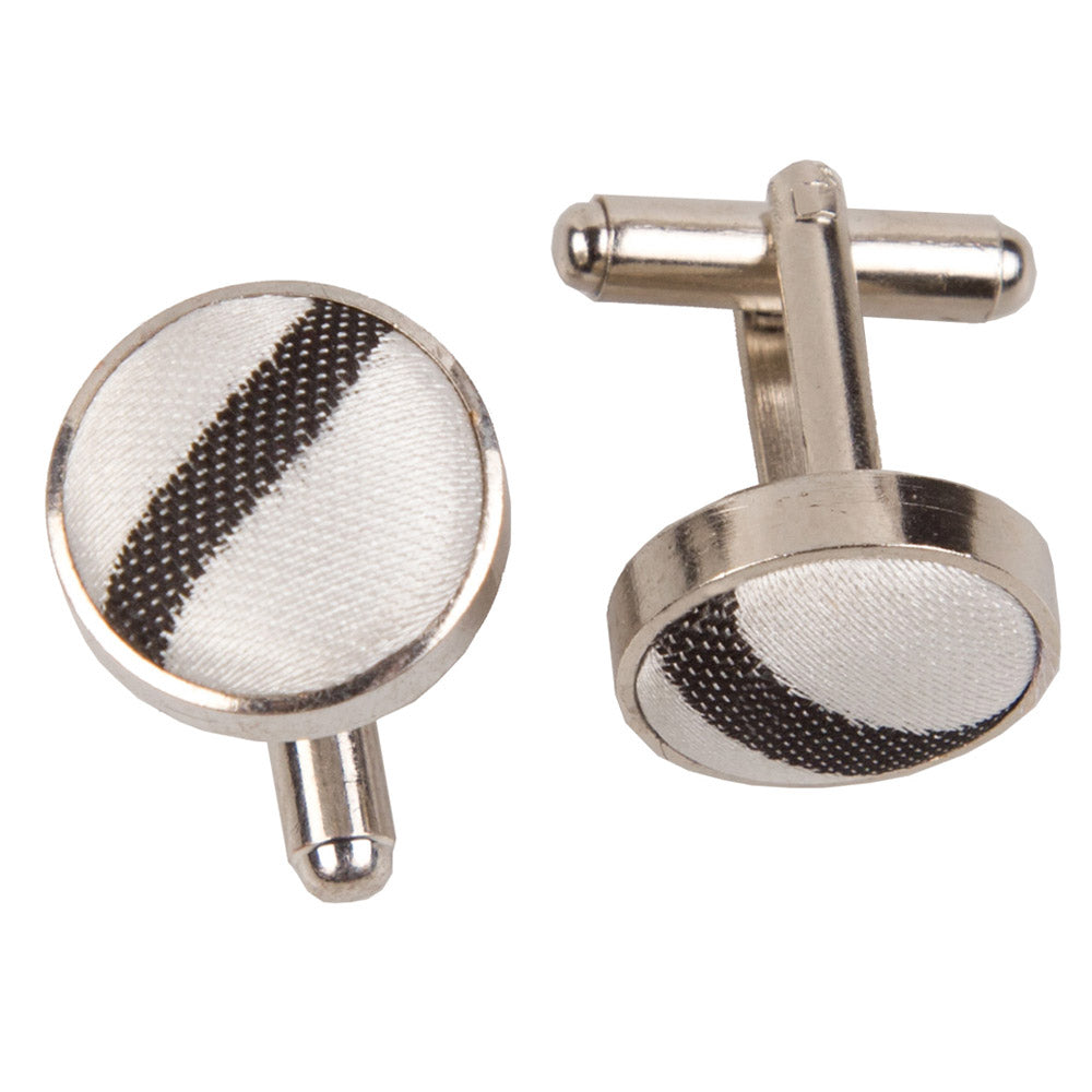 Scroll Cufflinks - Silver and Teal - Well Dapper