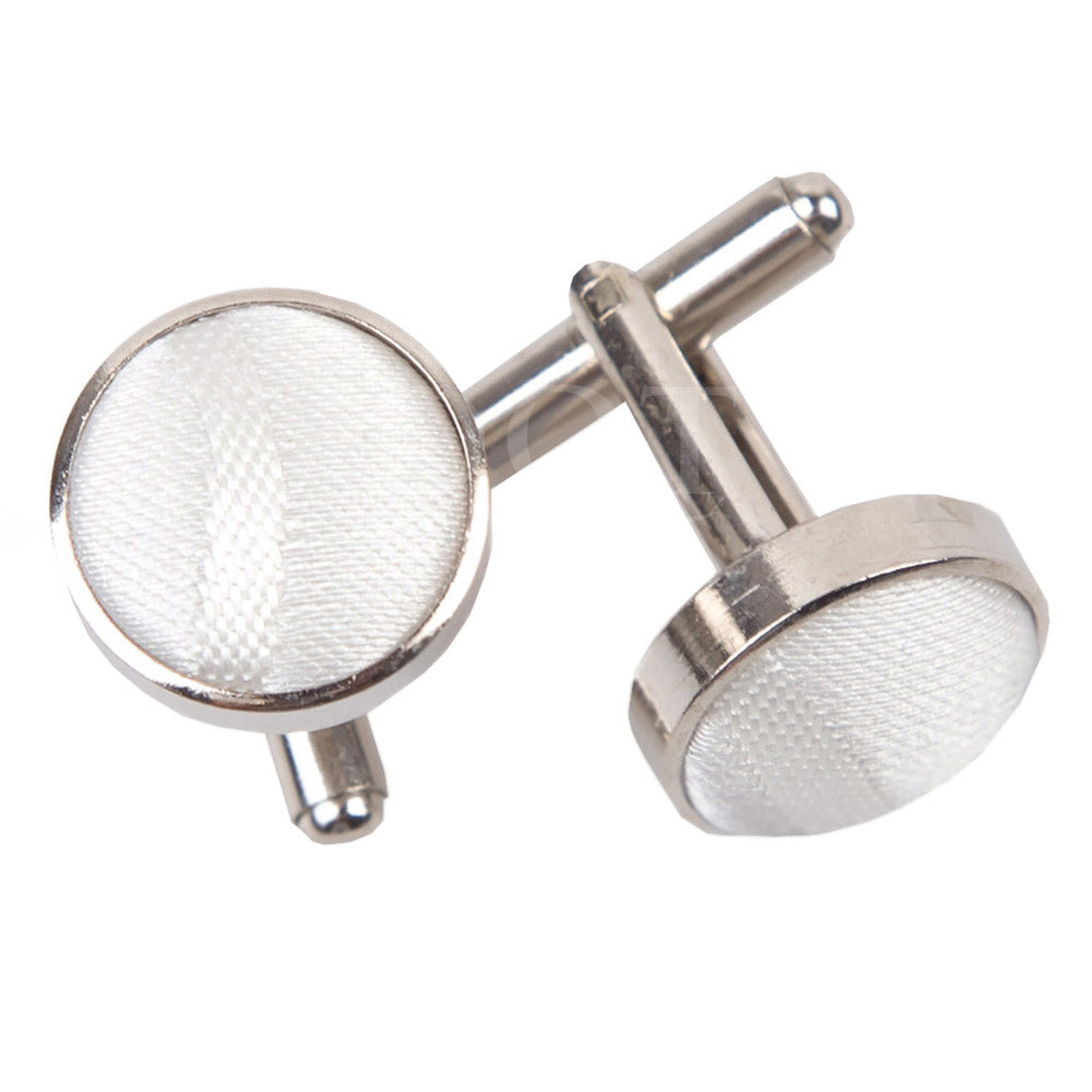 Scroll Cufflinks - Silver and Teal - Well Dapper