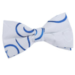 Scroll Pre-Tied Bow Tie - Silver and Teal - Well Dapper