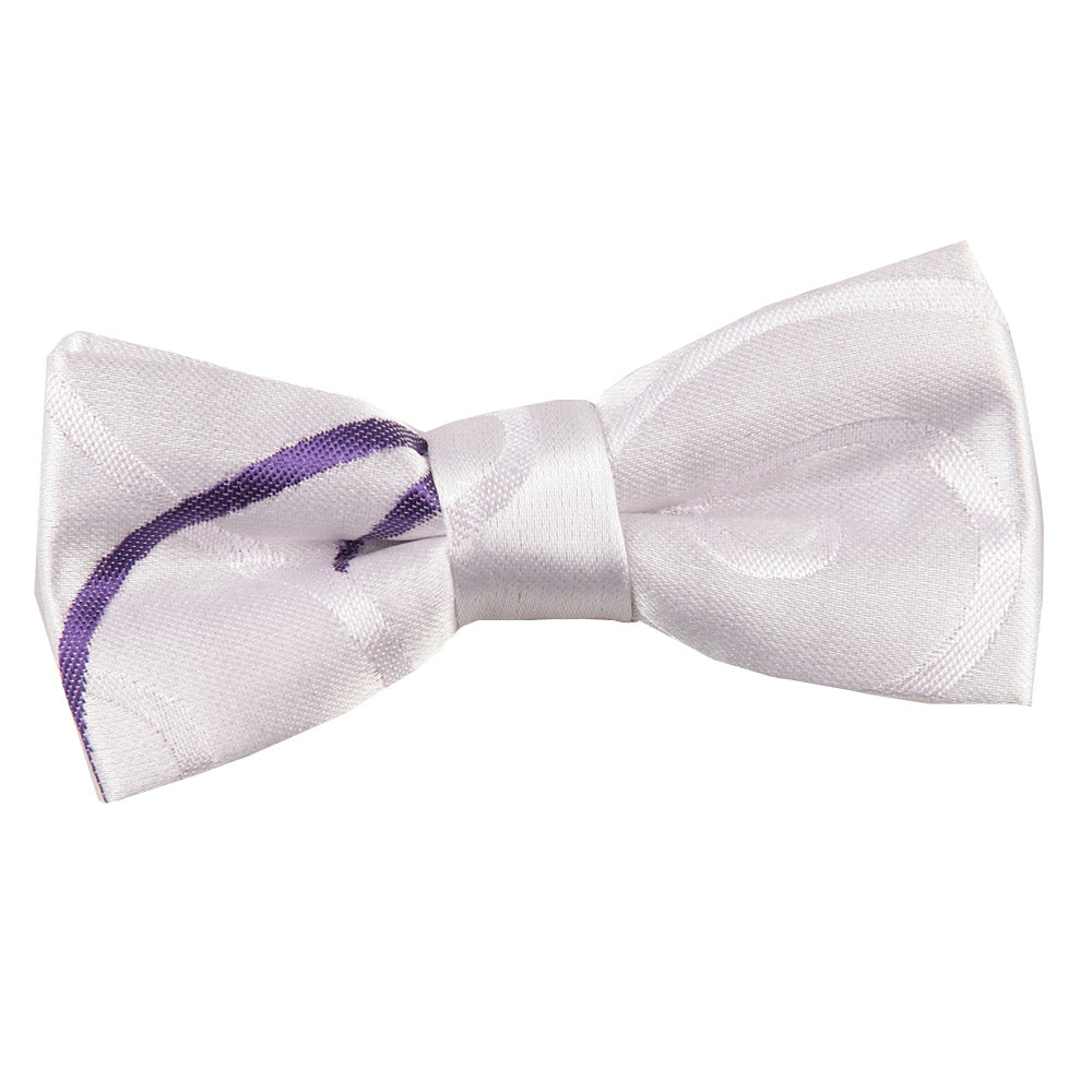 Scroll Pre-Tied Bow Tie - Boys - Silver and Royal Blue - Well Dapper