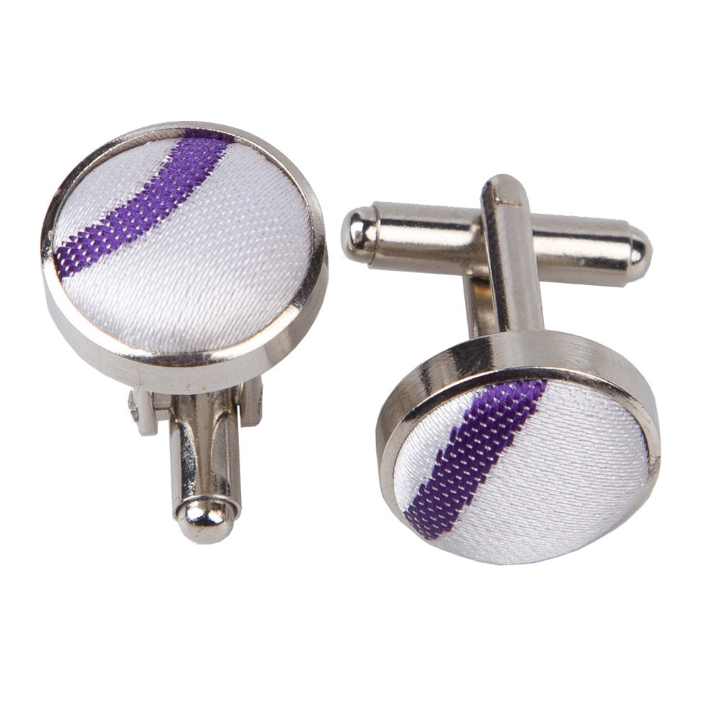 Scroll Cufflinks - Silver and Teal - Well Dapper