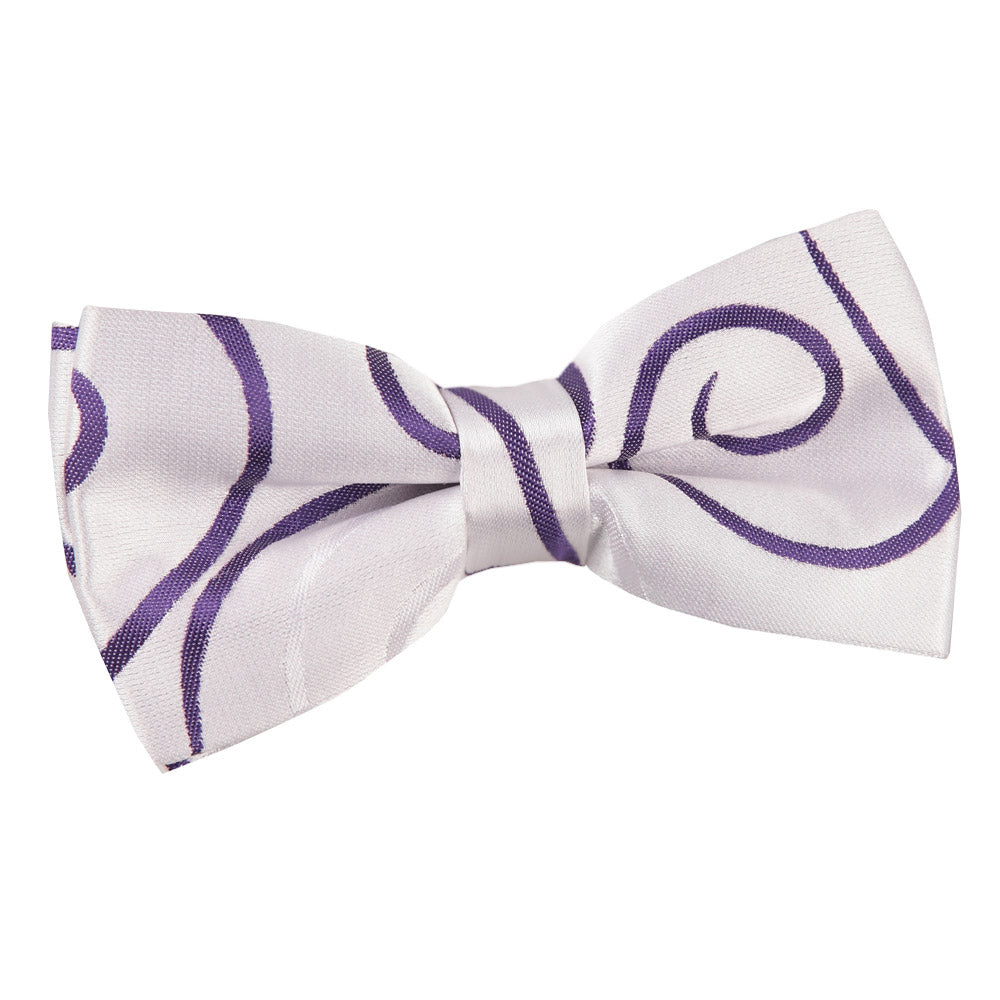 Scroll Pre-Tied Bow Tie - Silver - Well Dapper