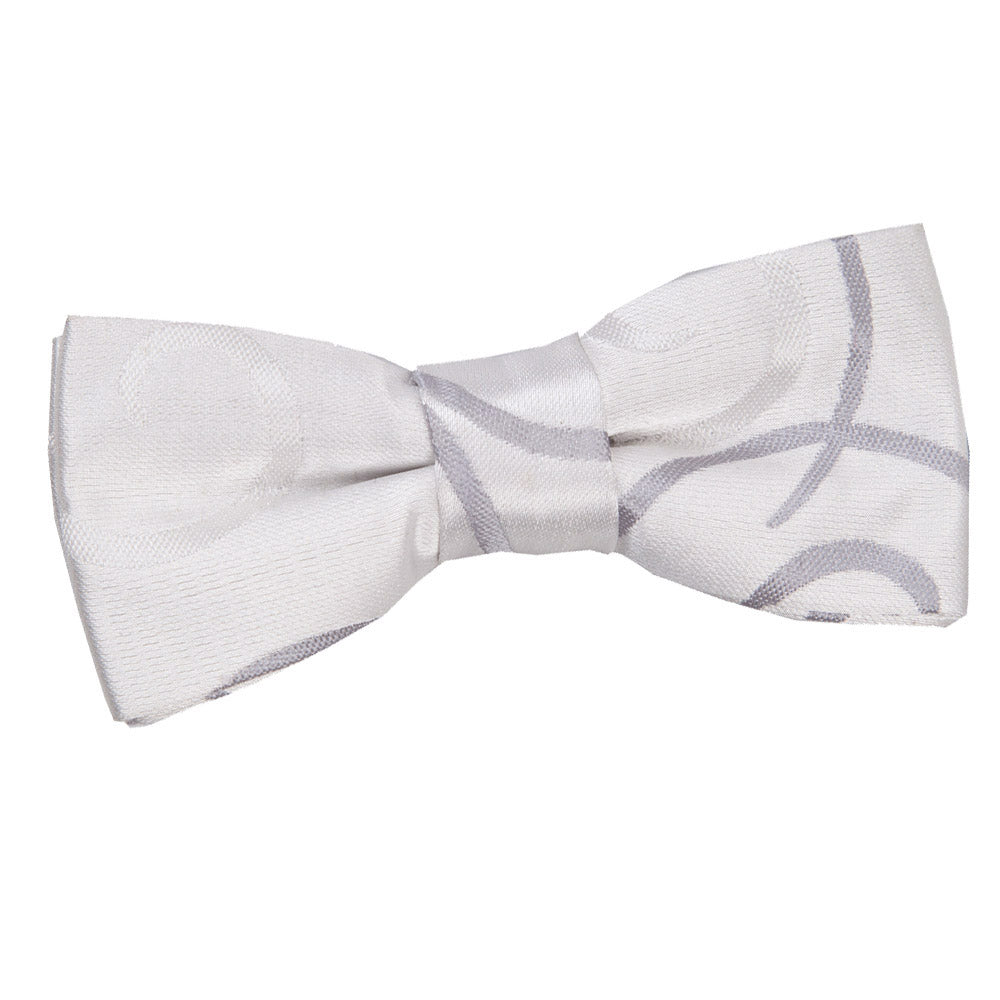 Boys Silver Scroll Pre Tied Bow Tie