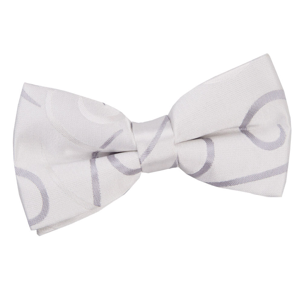 Silver Scroll Pre Tied Bow Tie