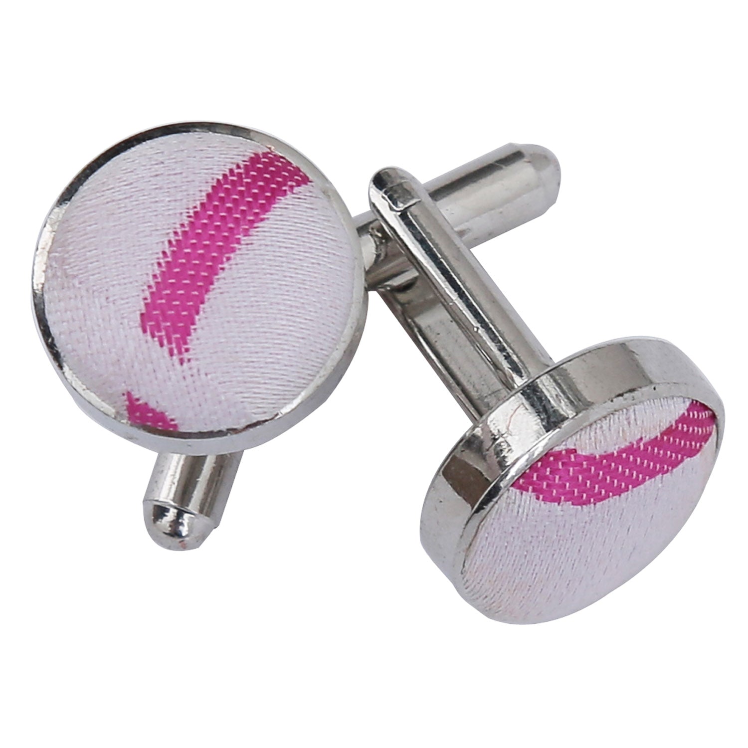 Ivory and Hot Pink Scroll Cufflinks