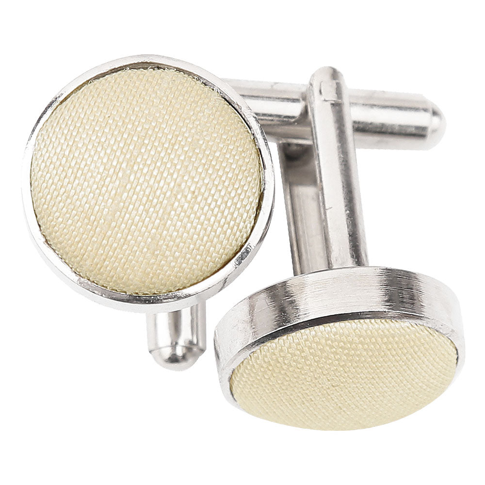 Plain Shantung Cufflinks - Dusty Blue - Well Dapper