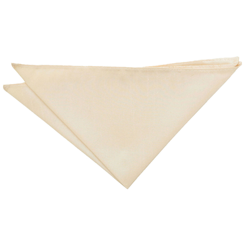 Beige Plain Shantung Pocket Square