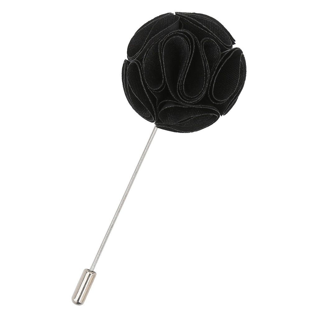 Black Plain Shantung Lapel Pin