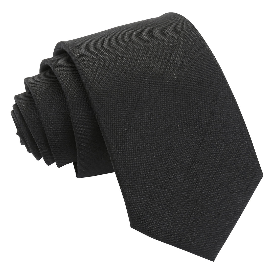 Plain Shantung Slim Tie - Lemon Yellow - Well Dapper