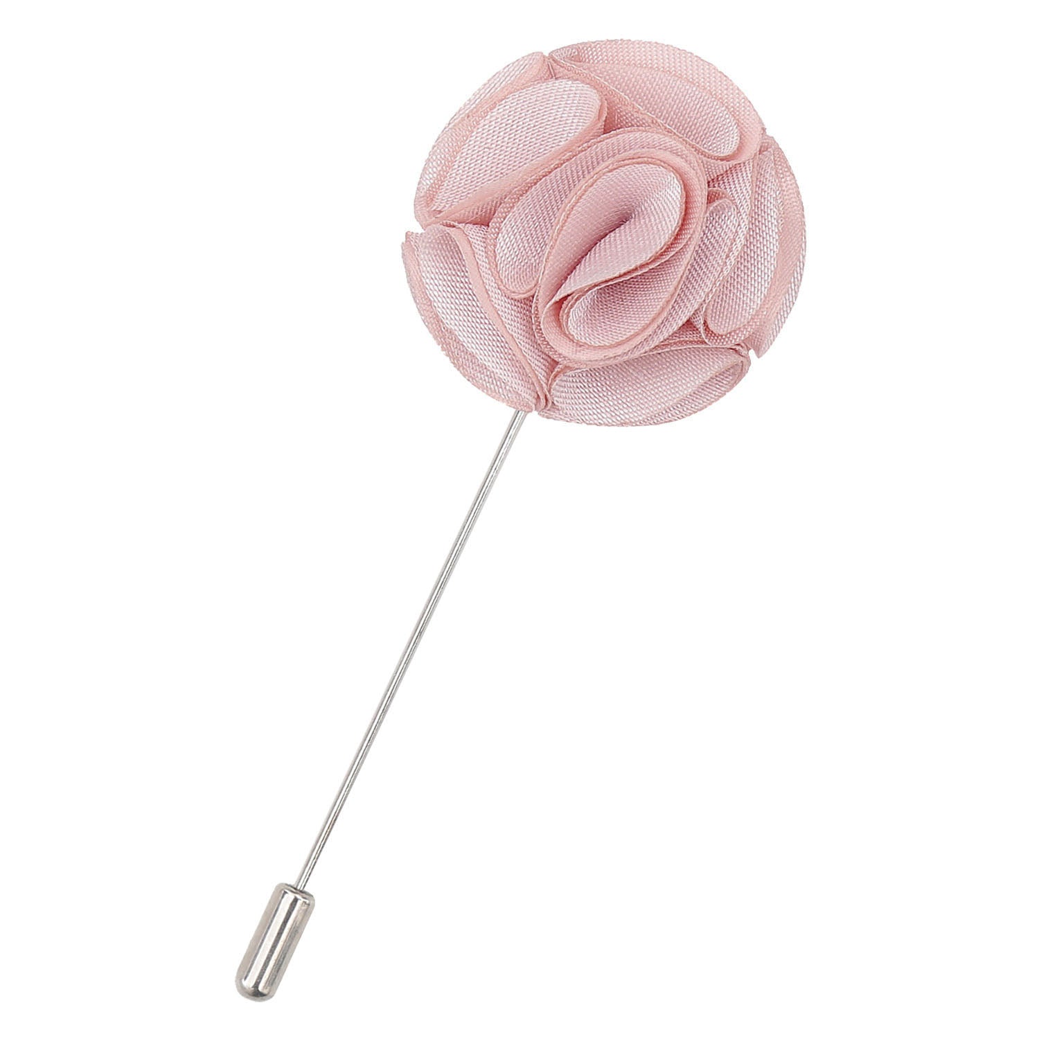 Plain Shantung Lapel Pin - Peach Pink - Well Dapper