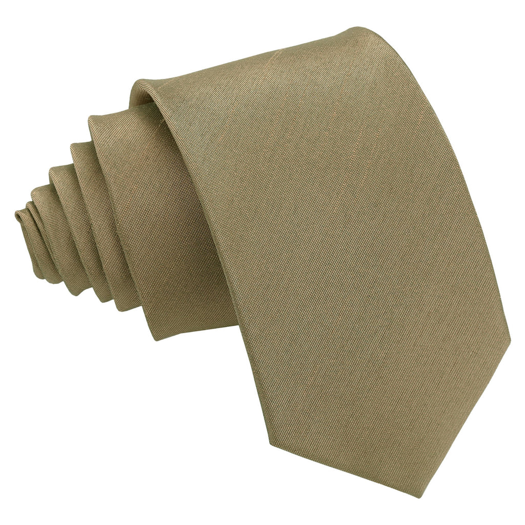 Bronze Plain Shantung Slim Tie