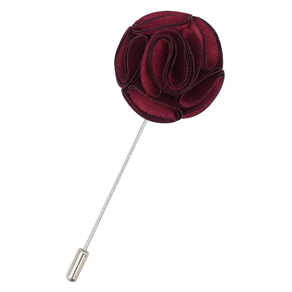 Burgundy Plain Shantung Lapel Pin