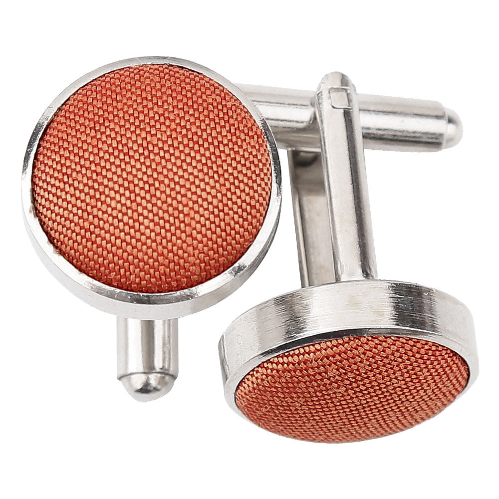 Copper Plain Shantung Cufflinks