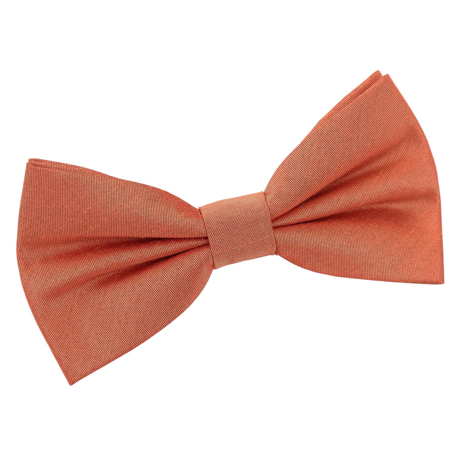 Plain Shantung Pre-Tied Bow Tie - Peach Pink - Well Dapper