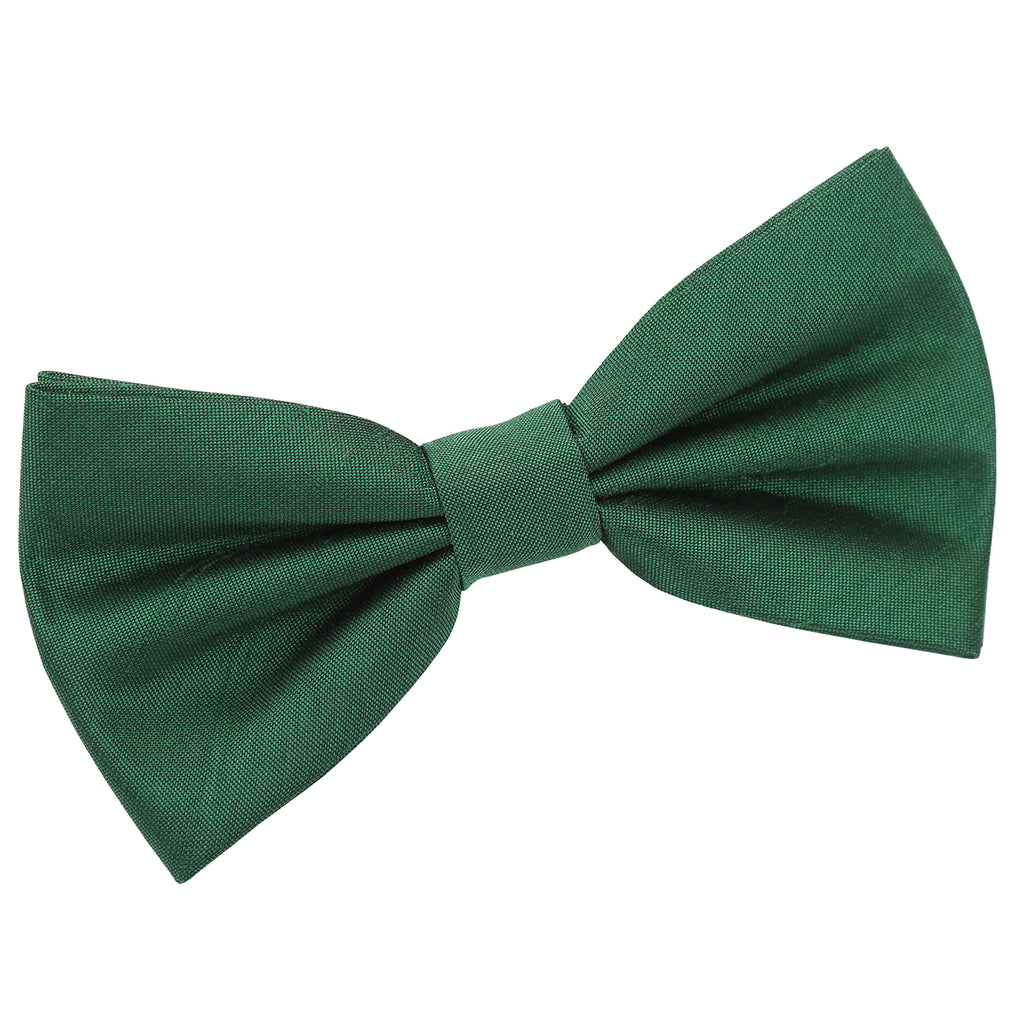 Emerald Green Plain Shantung Pre Tied Bow Tie