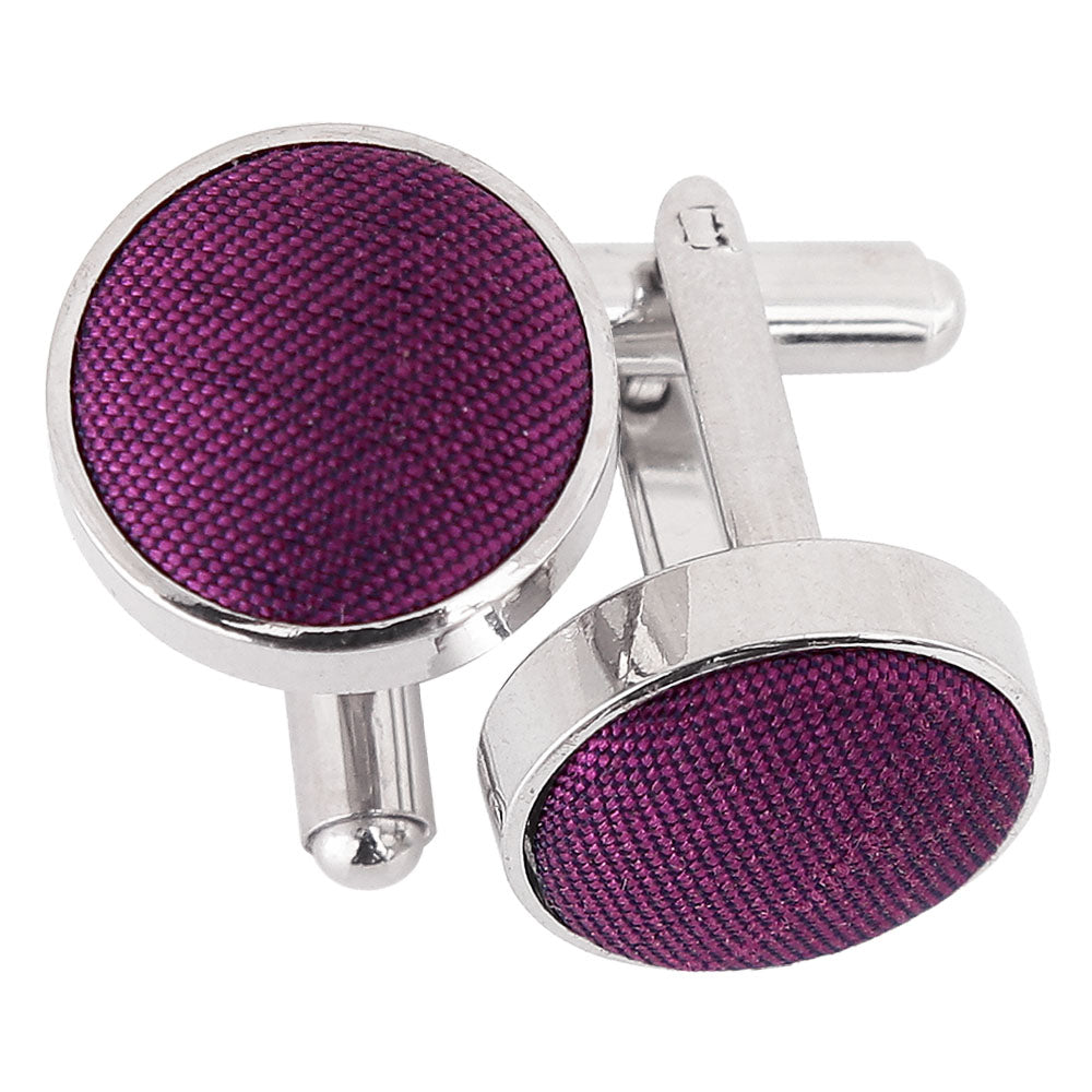 Orchid Plain Shantung Cufflinks