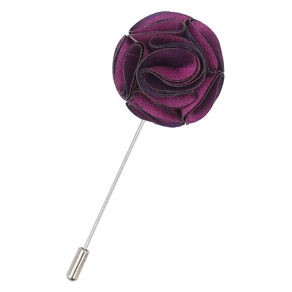 Orchid Plain Shantung Lapel Pin