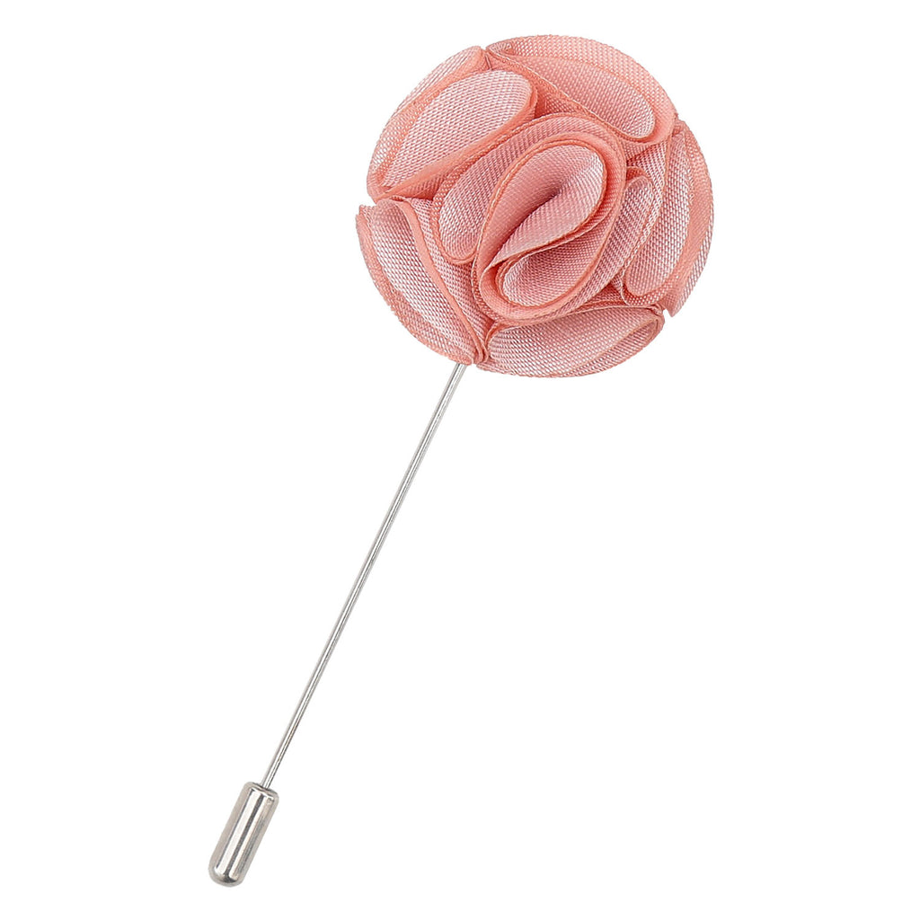 Peach Pink Plain Shantung Lapel Pin