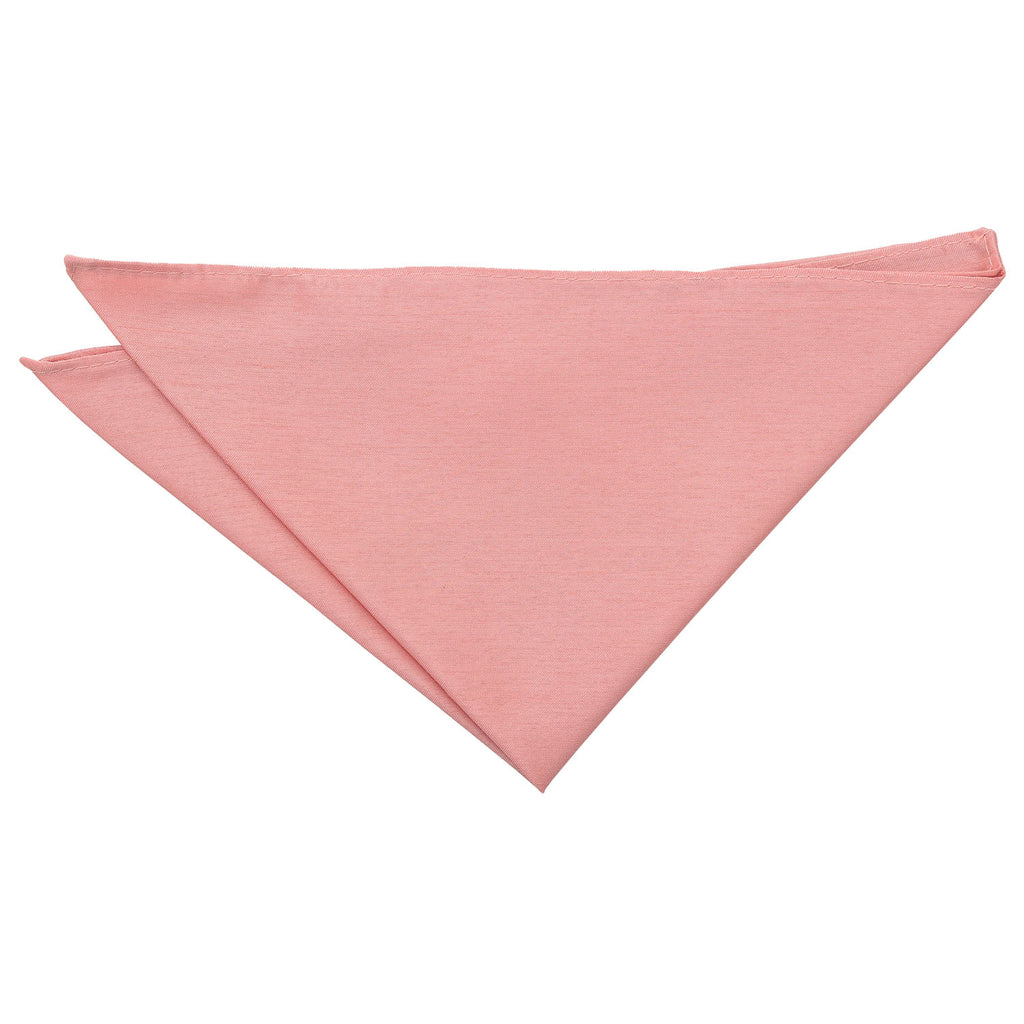 Peach Pink Plain Shantung Pocket Square