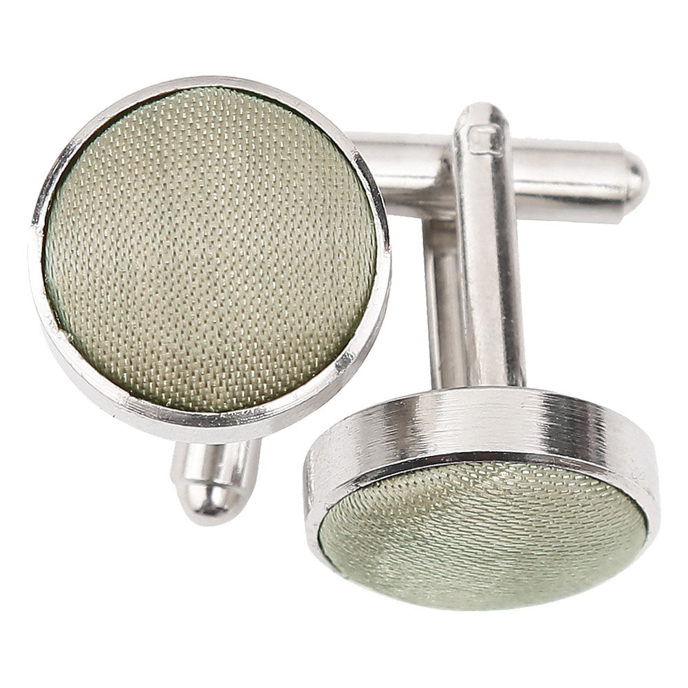 Taupe Plain Shantung Cufflinks