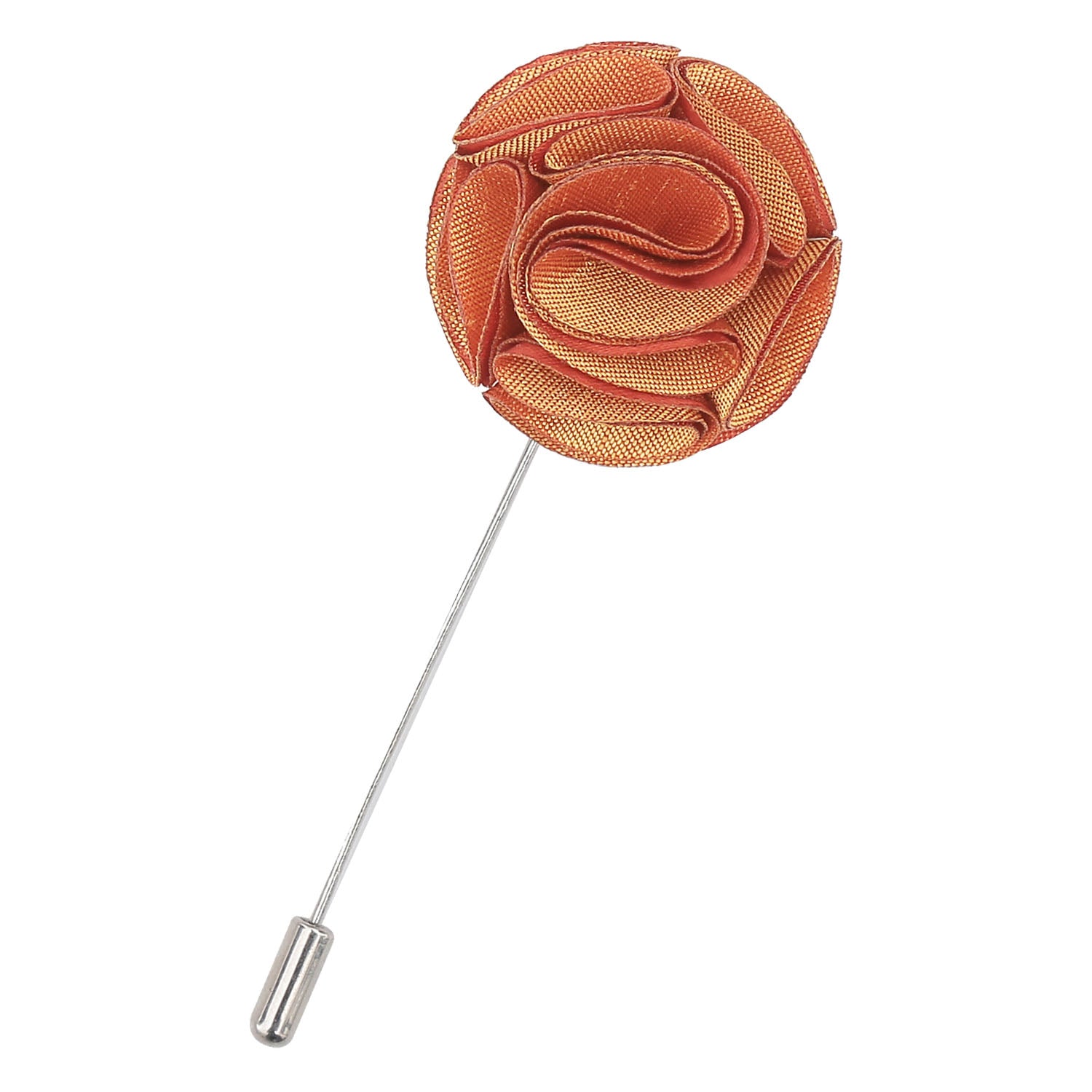 Plain Shantung Lapel Pin - Rust - Well Dapper