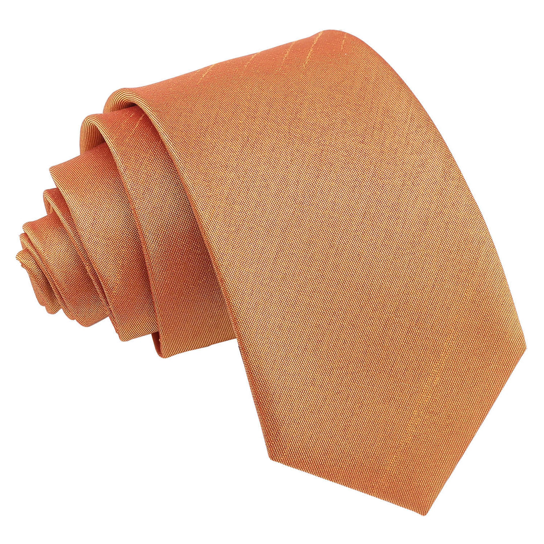 Plain Shantung Slim Tie - Bronze - Well Dapper