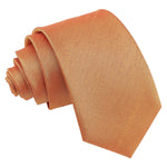 Plain Shantung Slim Tie - Salmon Pink - Well Dapper