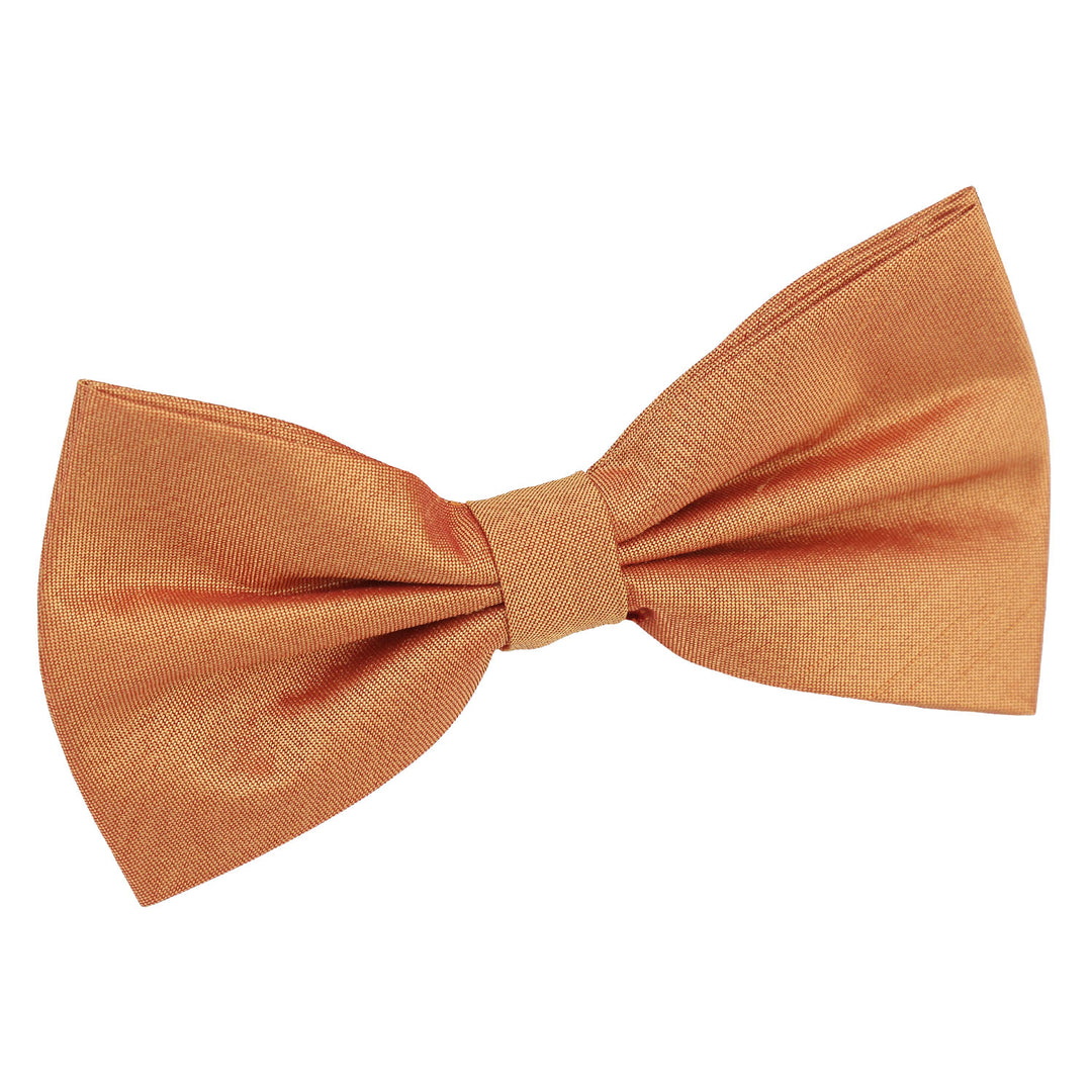 Plain Shantung Pre-Tied Bow Tie - Peach Pink - Well Dapper