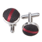 Black and Burgundy Single Stripe Cufflinks