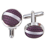 Single Stripe Cufflinks - Black and Red - Well Dapper