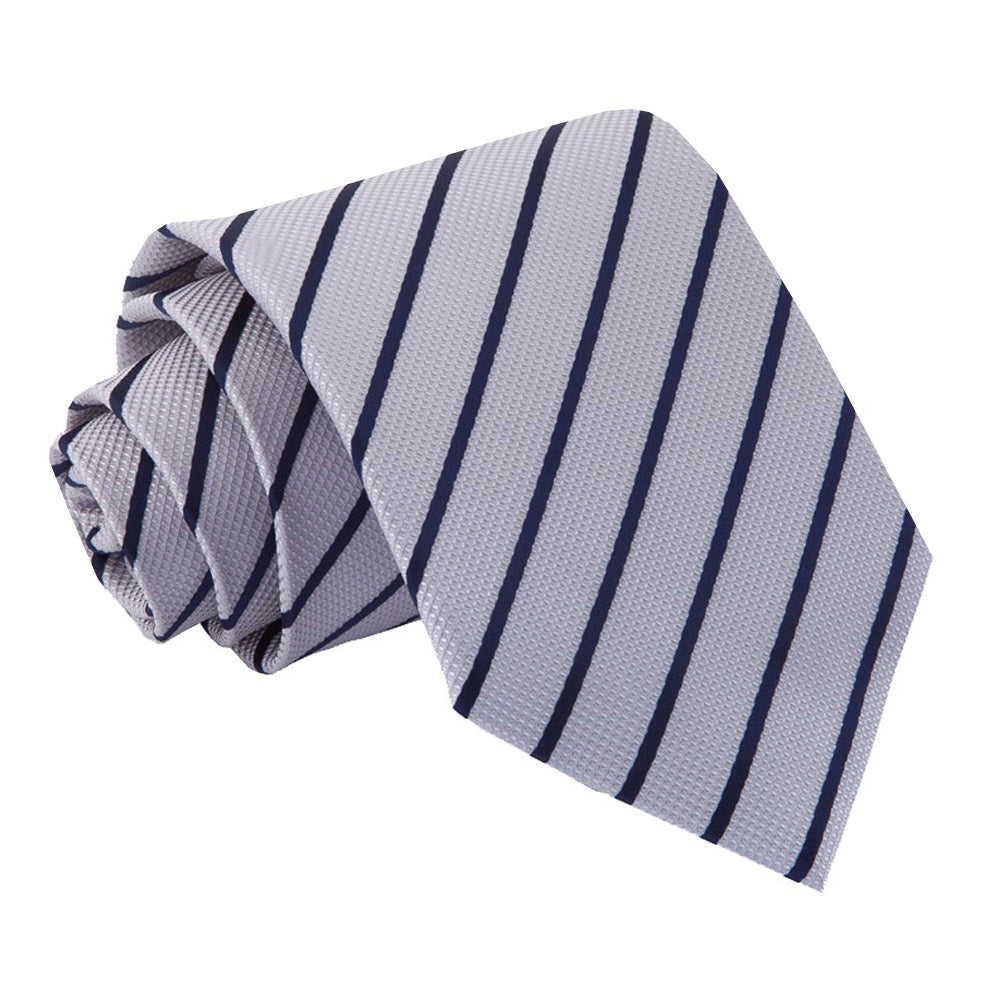 Single Stripe Classic Tie - White and Orange - Well Dapper