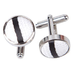 Single Stripe Cufflinks - Purple and Silver - Well Dapper