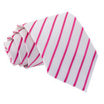Single Stripe Classic Tie - White and Baby Blue - Well Dapper