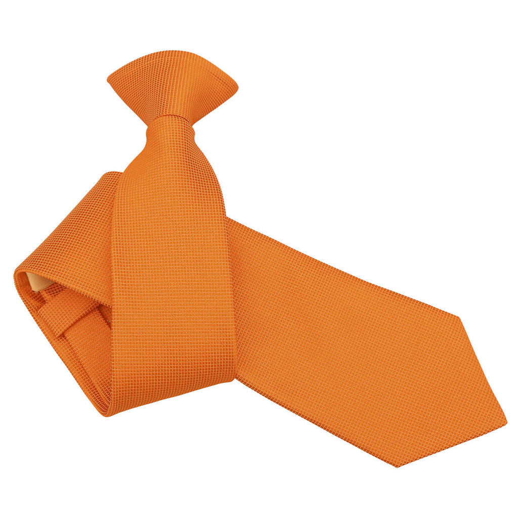 Celosia Orange Solid Check Clip On Slim Tie