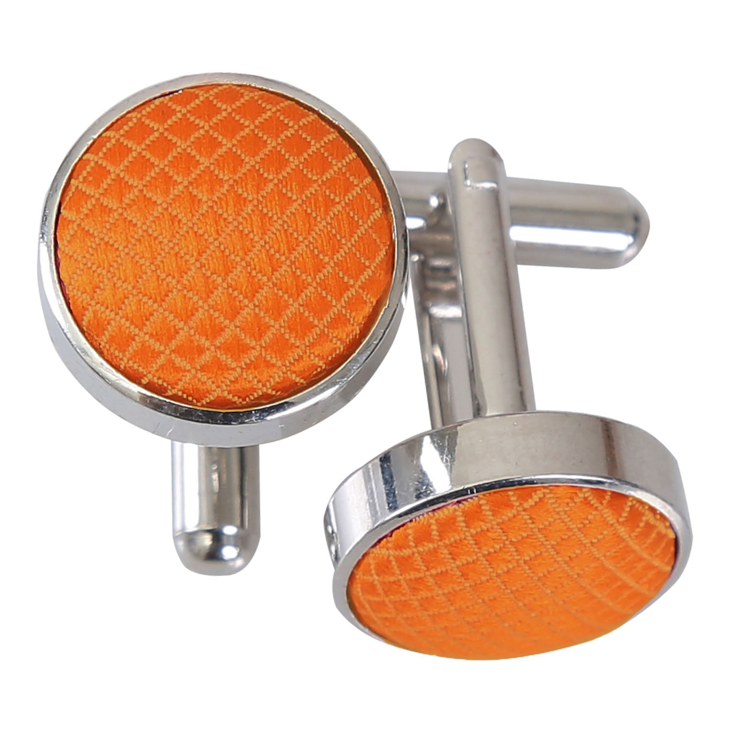 Solid Check Cufflinks - Coral - Well Dapper
