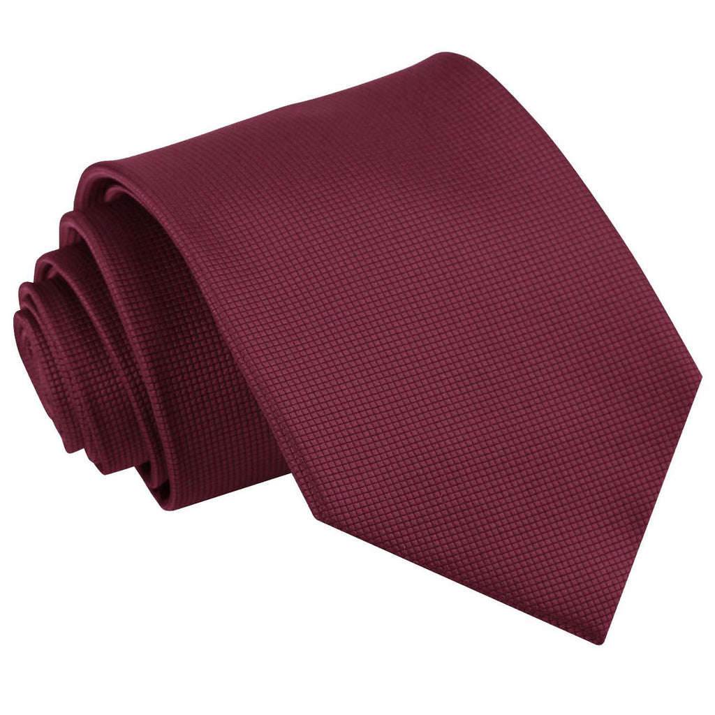 Burgundy Solid Check Classic Tie