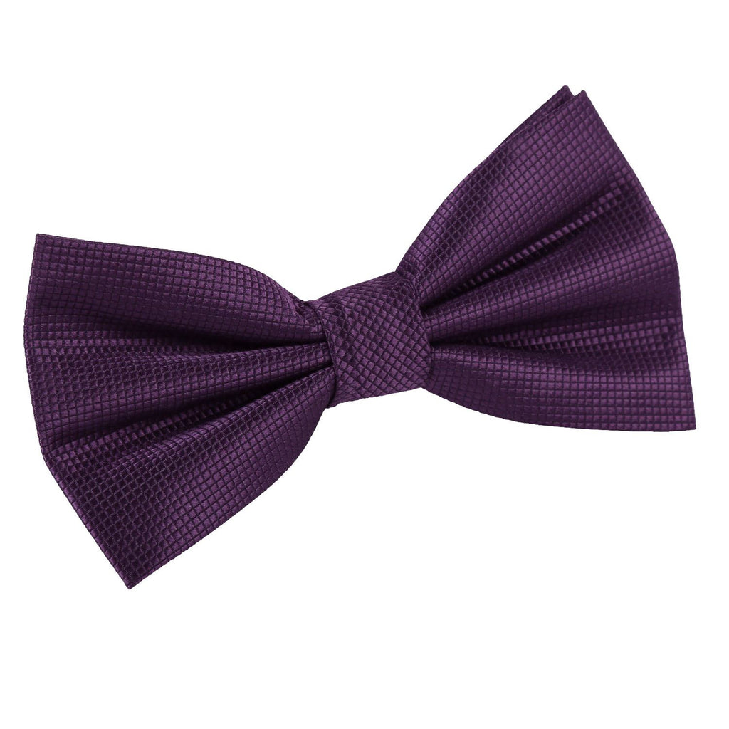 Cadbury Purple Solid Check Pre Tied Bow Tie