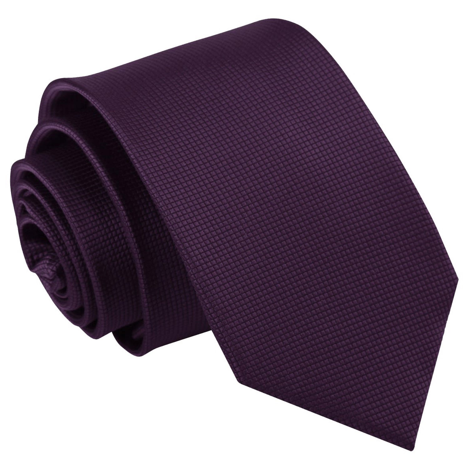 Solid Check Slim Tie - Red - Well Dapper