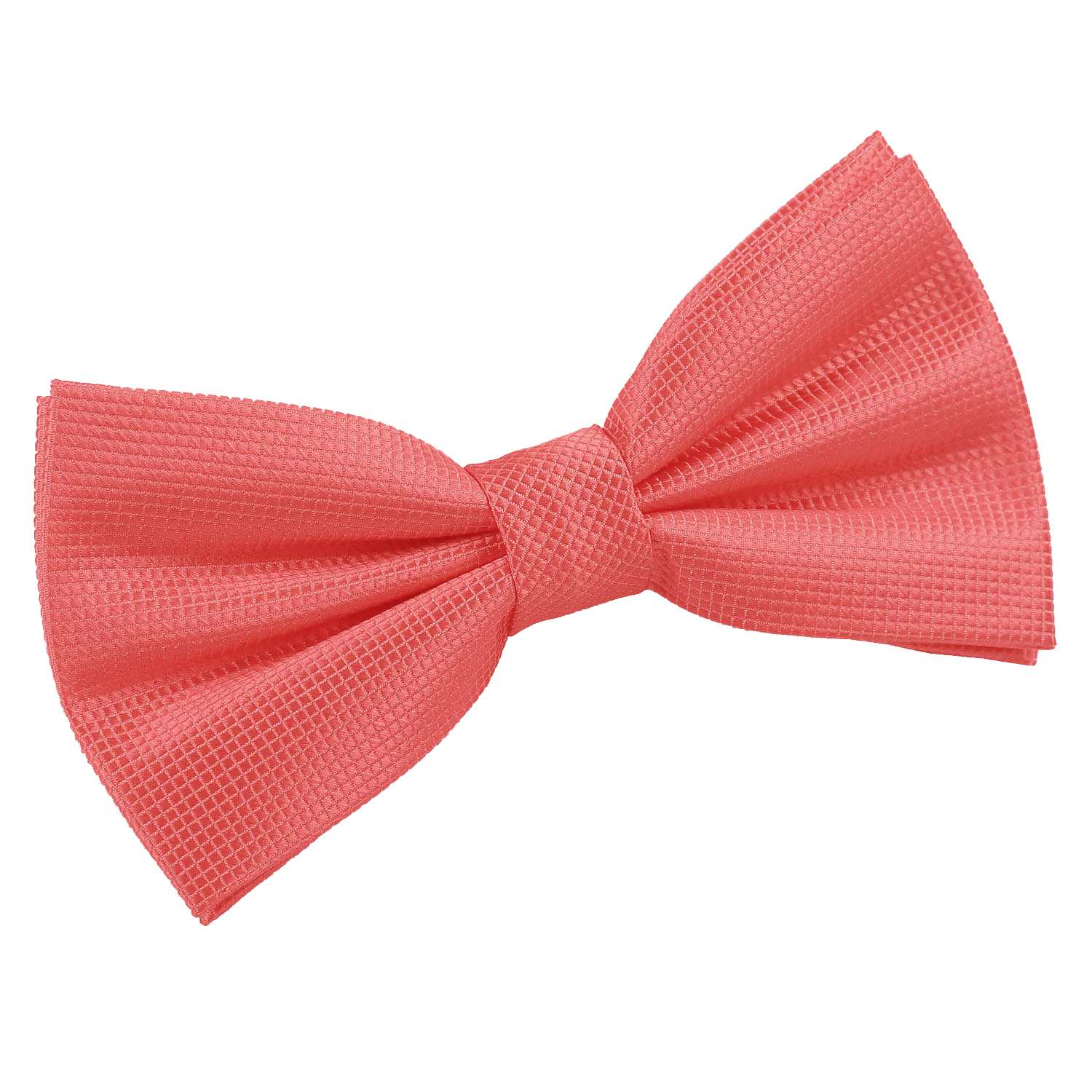 Solid Check Pre-Tied Bow Tie - Celosia Orange - Well Dapper