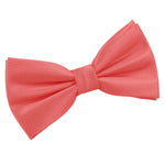 Coral Solid Check Pre Tied Bow Tie