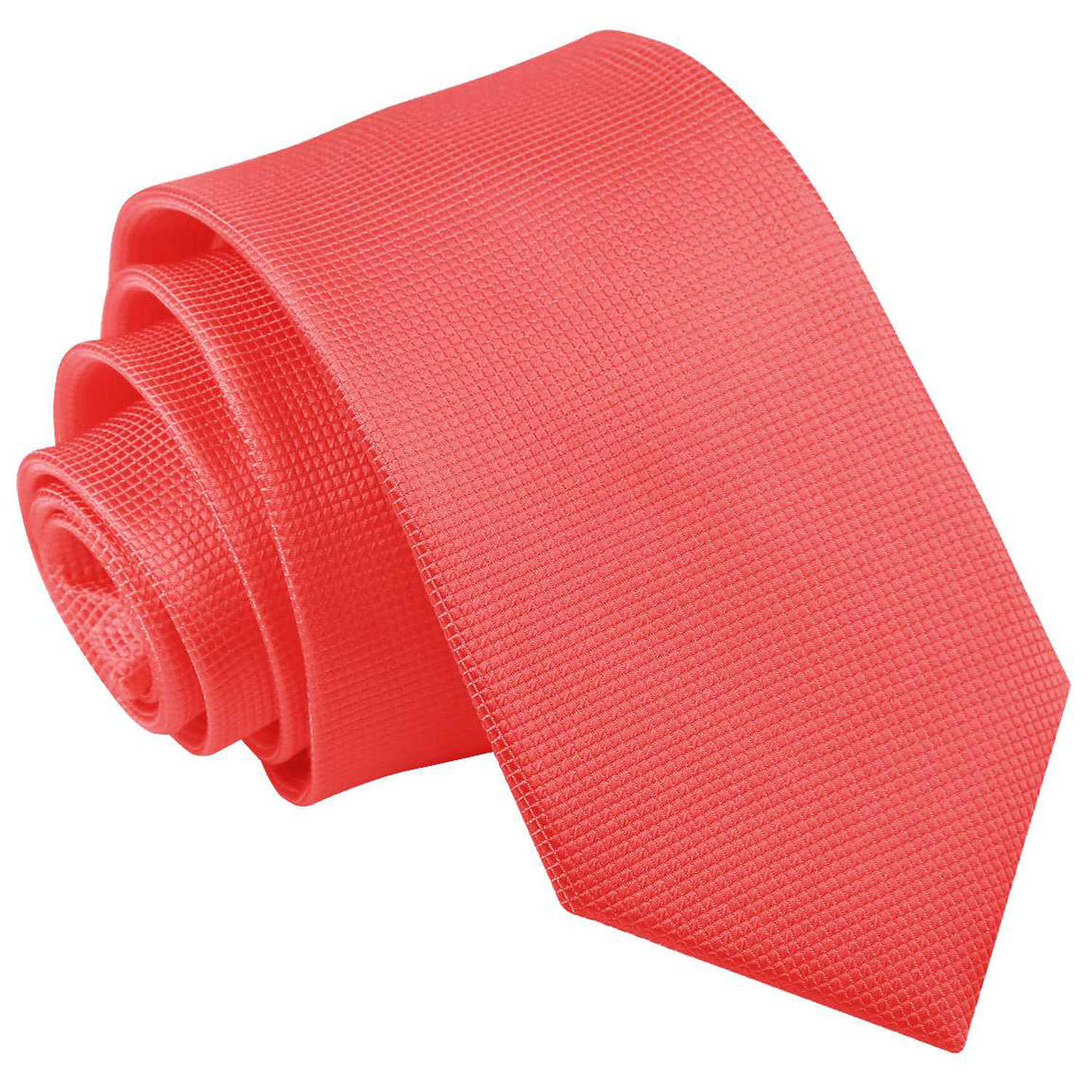 Solid Check Slim Tie - Red - Well Dapper