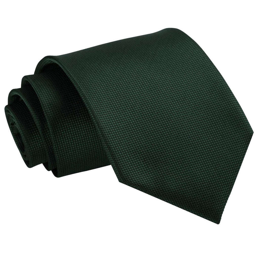 Dark Green Solid Check Classic Tie