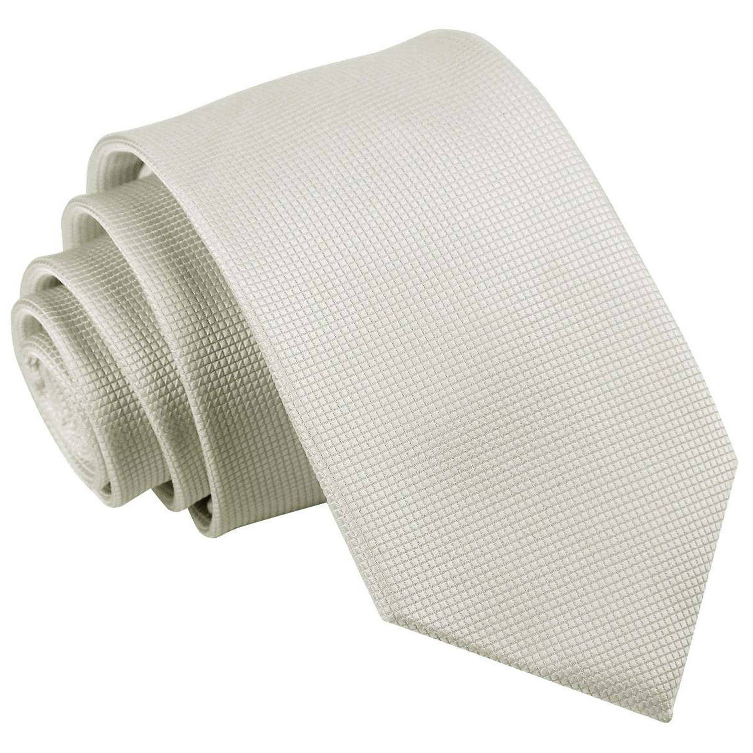 Solid Check Slim Tie - Silver - Well Dapper