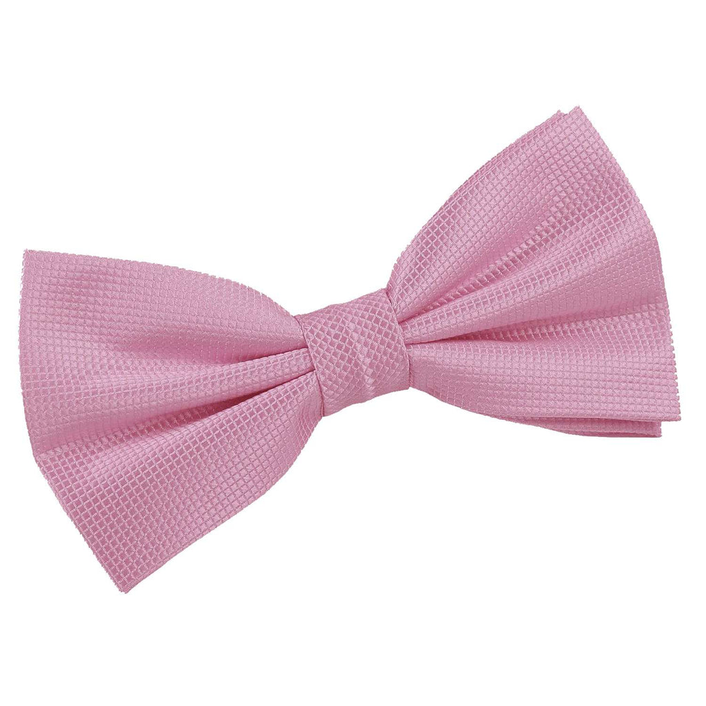 Light Pink Solid Check Pre Tied Bow Tie