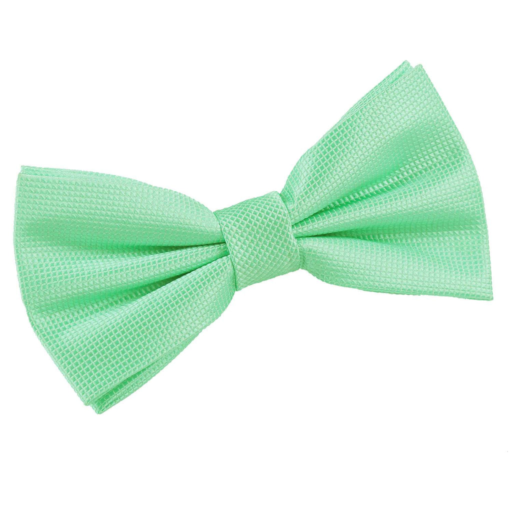 Mint Green Solid Check Pre Tied Bow Tie