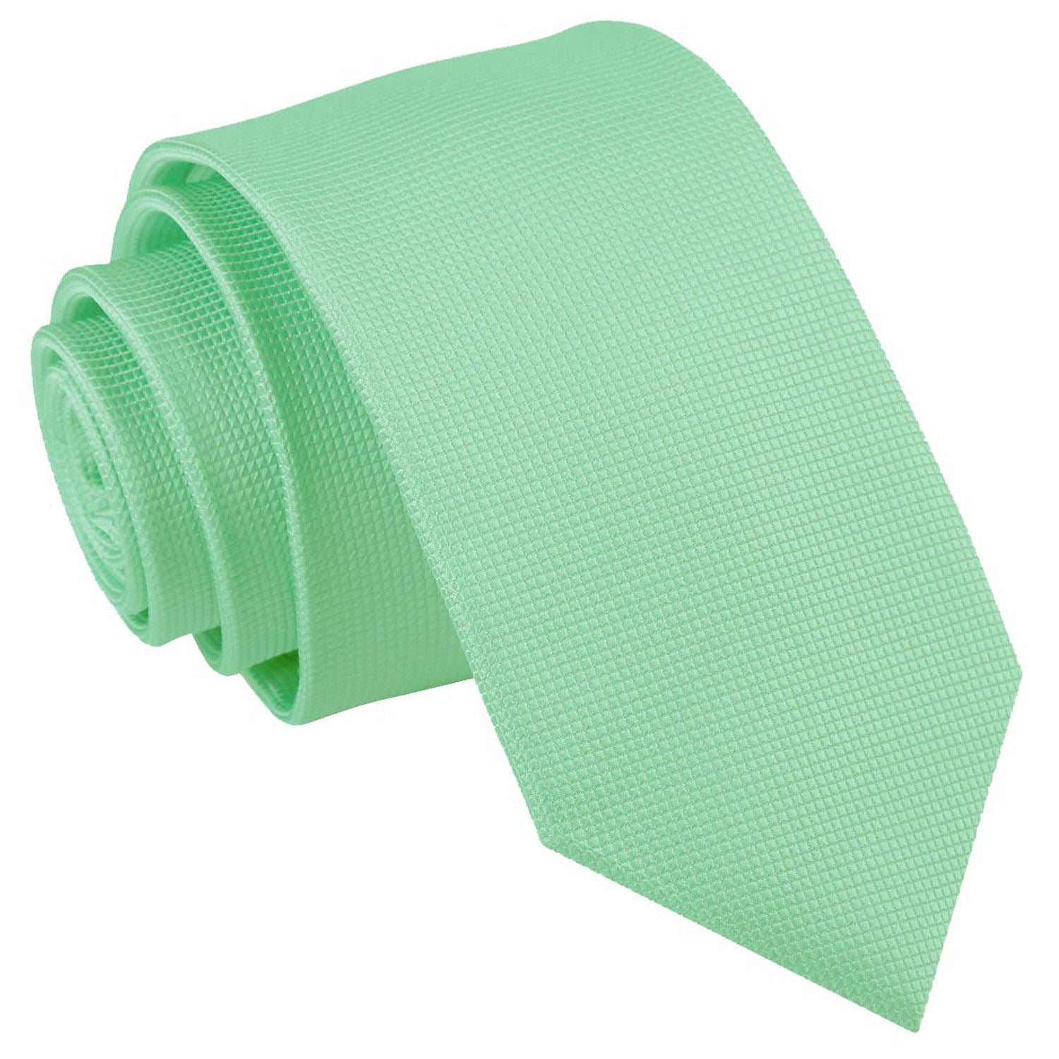 Solid Check Slim Tie - Dark Green - Well Dapper