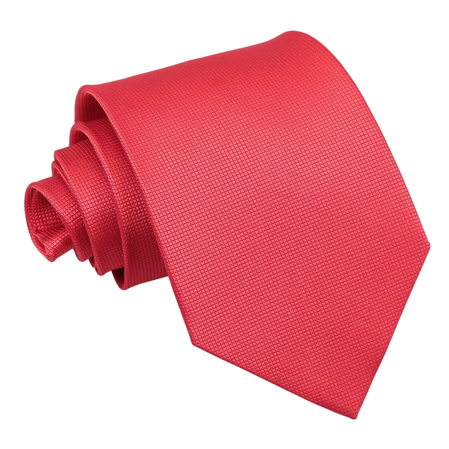 Solid Check Classic Tie - Coral - Well Dapper