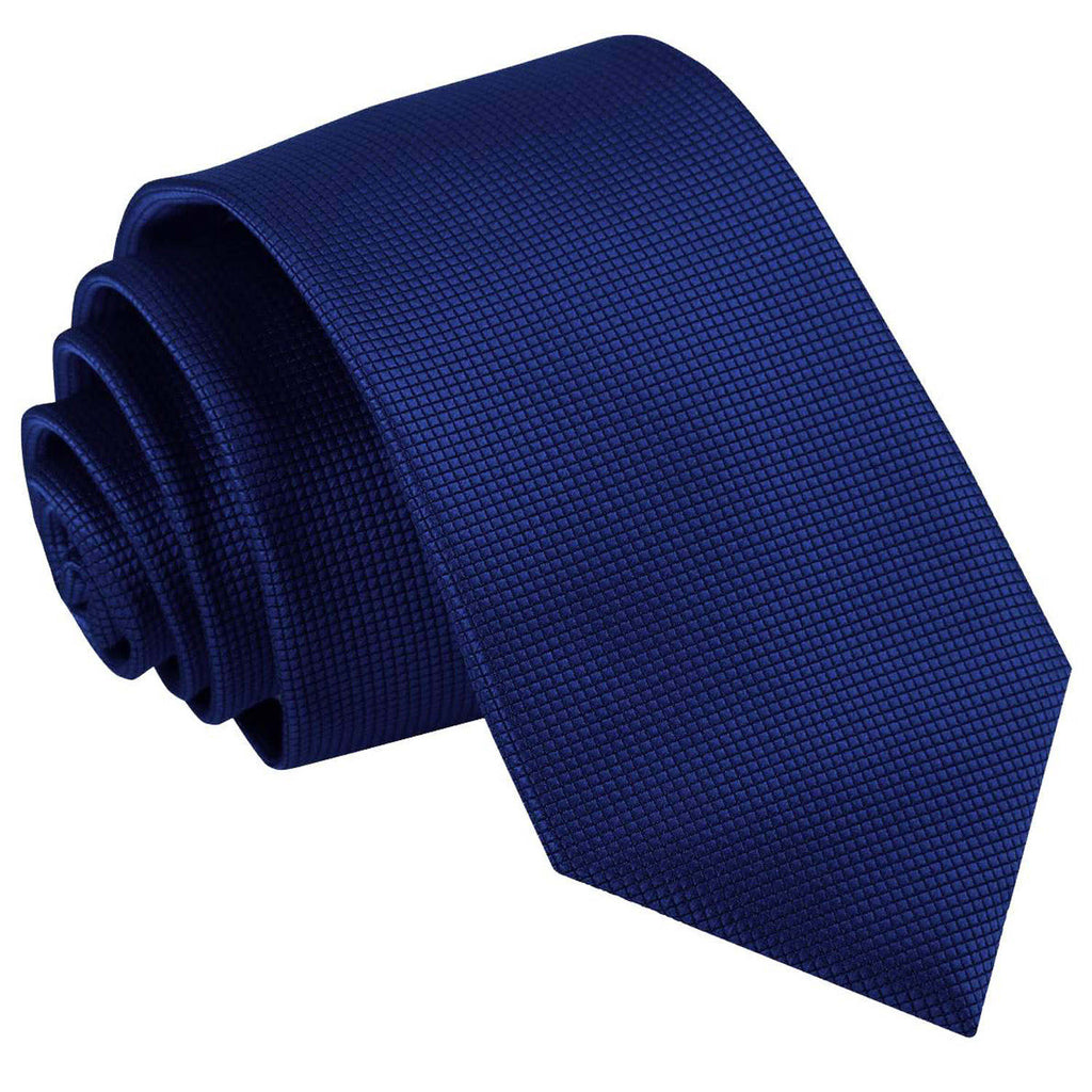 Royal Blue Solid Check Slim Tie