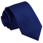 Solid Check Slim Tie - Navy Blue - Well Dapper