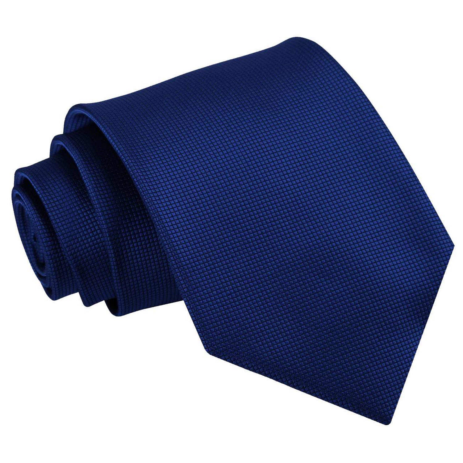 Solid Check Classic Tie - Navy Blue - Well Dapper